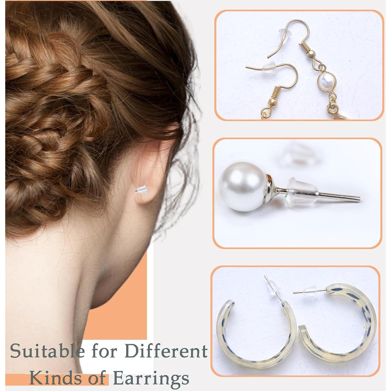 Respaldos de Aretes de Goma KASBEE 500 Piezas Transparentes