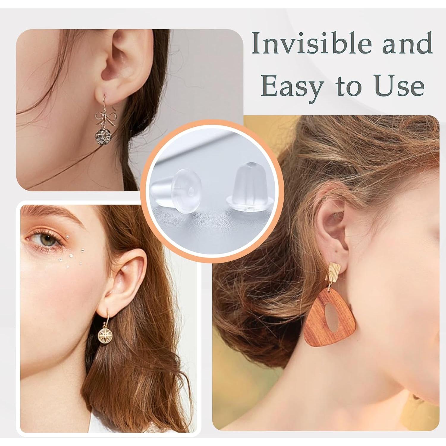 Respaldos de Aretes de Goma KASBEE 500 Piezas Transparentes