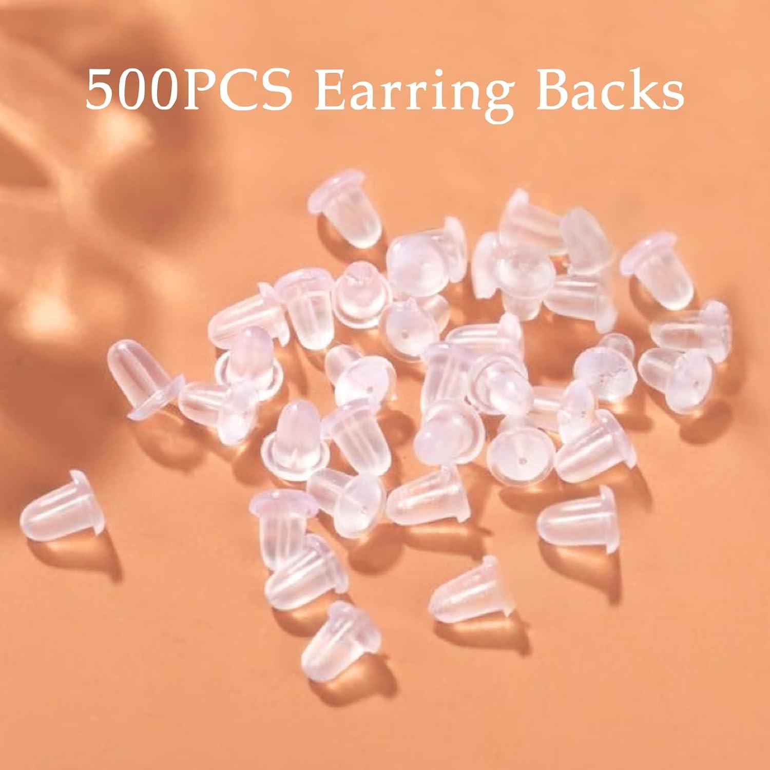 Respaldos de Aretes de Goma KASBEE 500 Piezas Transparentes