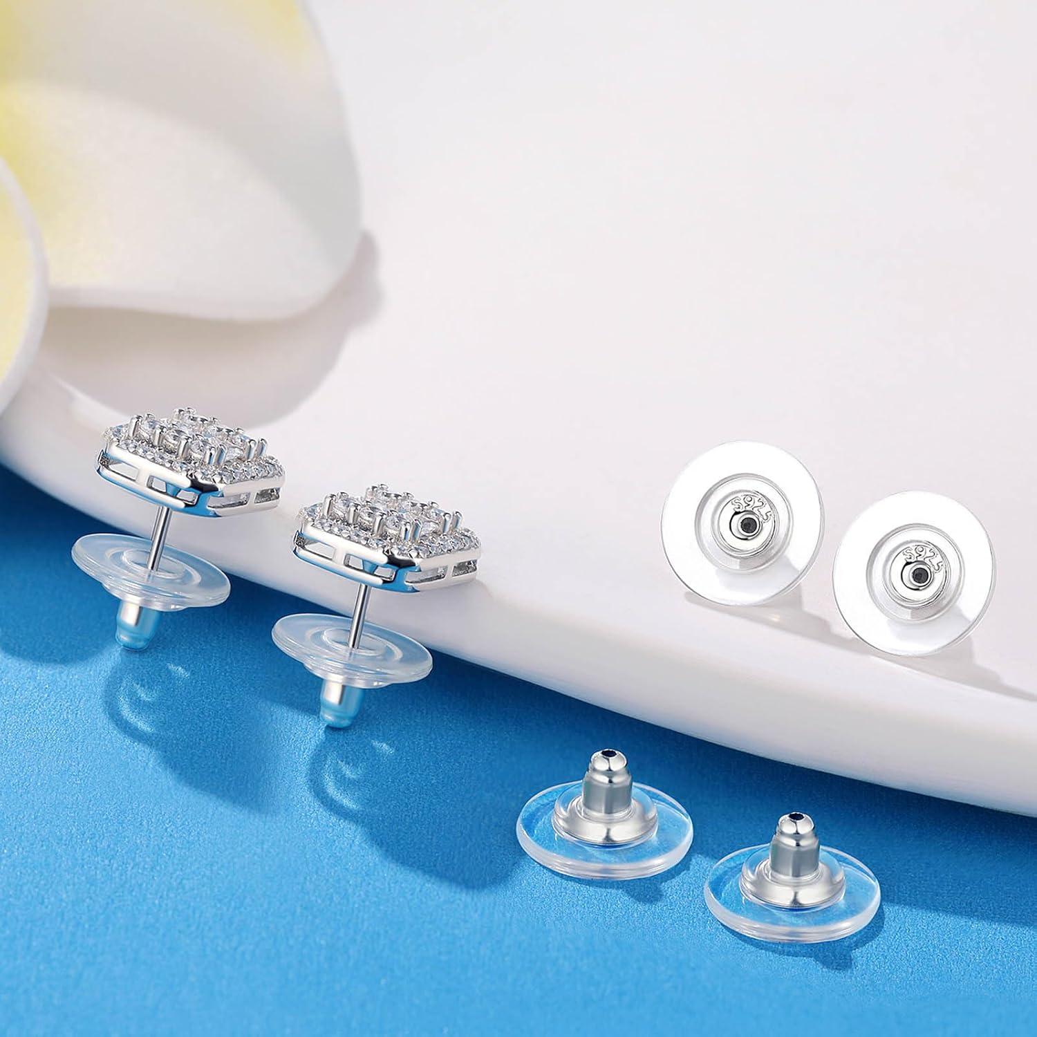 3 Pares Sujetadores Pendientes Pesados Moconar Plata 925 Oro 18K