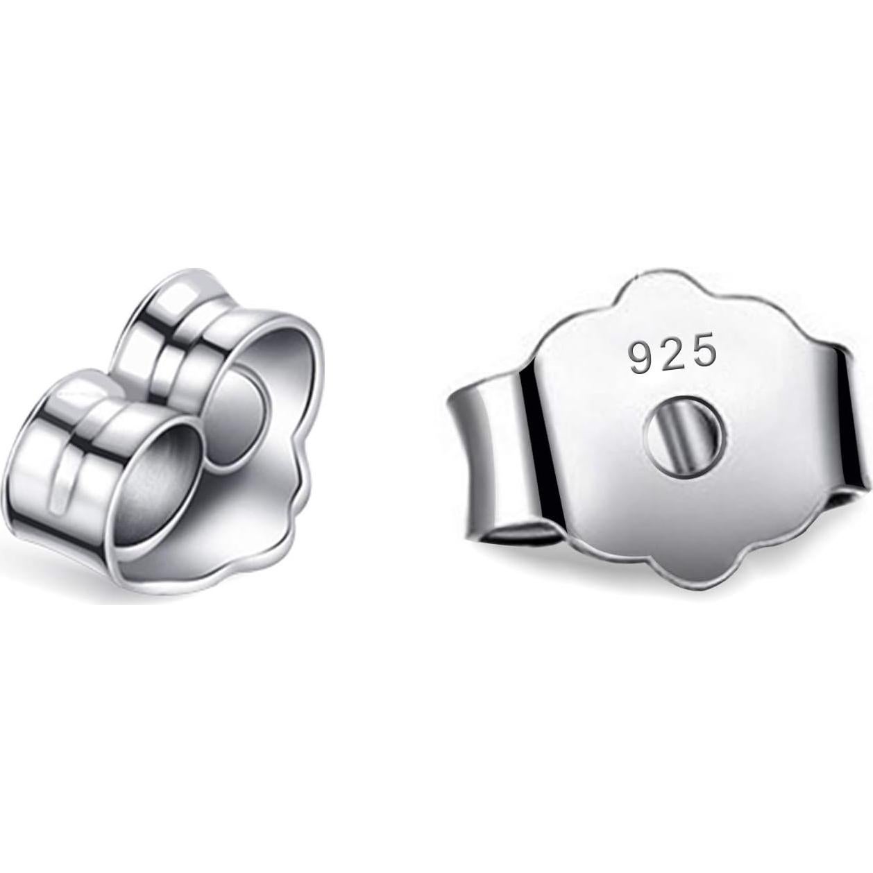 30 Piezas Respaldos de Aretes Hipoalergénicos Ubrand Plata 6x4.5mm