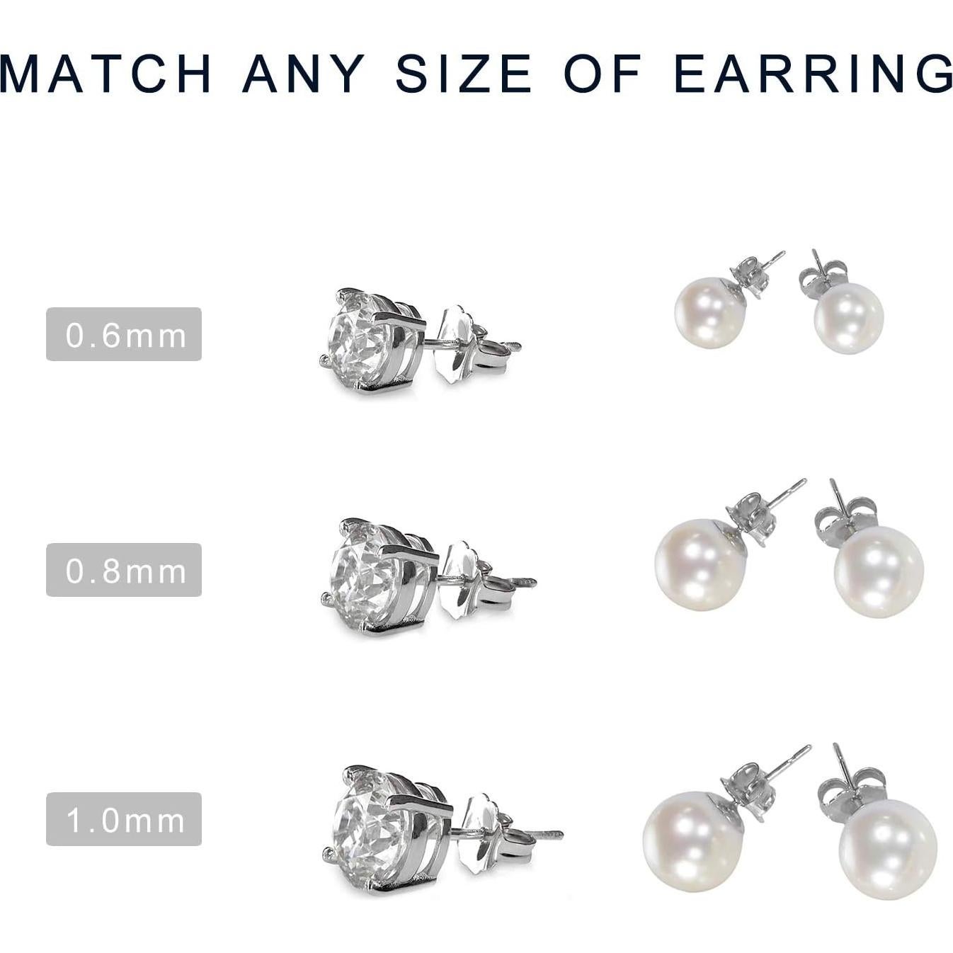 30 Piezas Respaldos de Aretes Hipoalergénicos Ubrand Plata 6x4.5mm