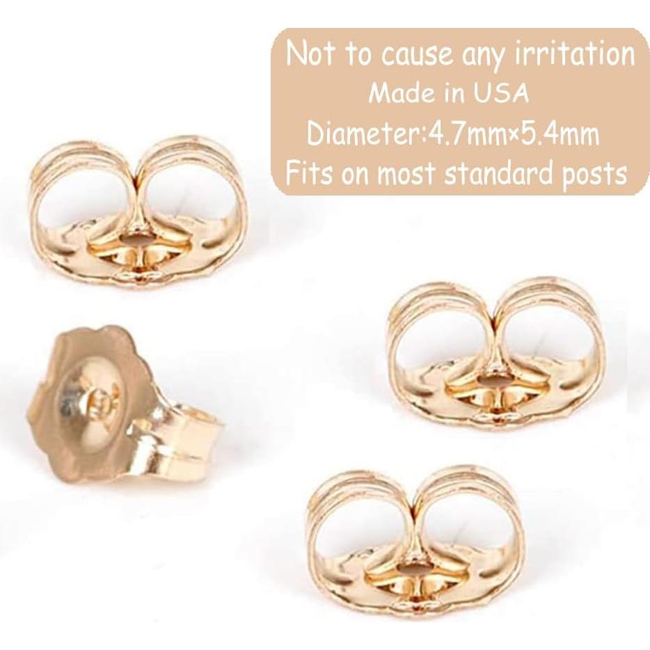 Respaldos de Aretes de Oro 14K ERT - 6 Piezas 5.4mm