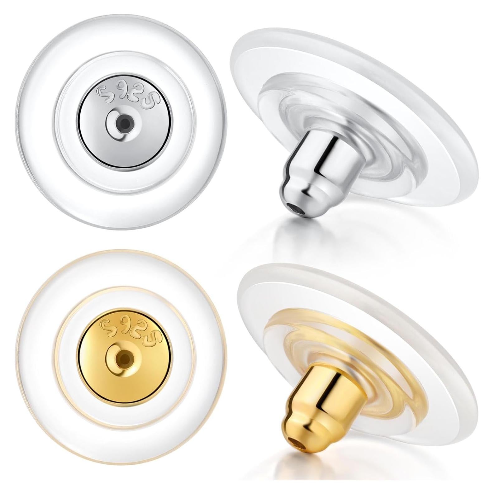 Respaldo de Aretes Grande 12mm Hazifes Plata 925 Hipoalergénico