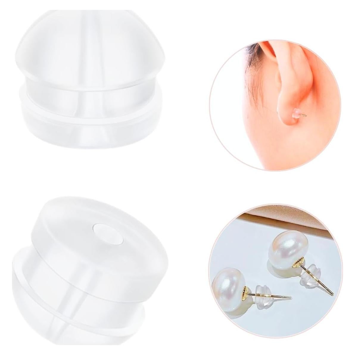 Respaldos de Aretes de Silicona KASBEE 12PCS Transparentes