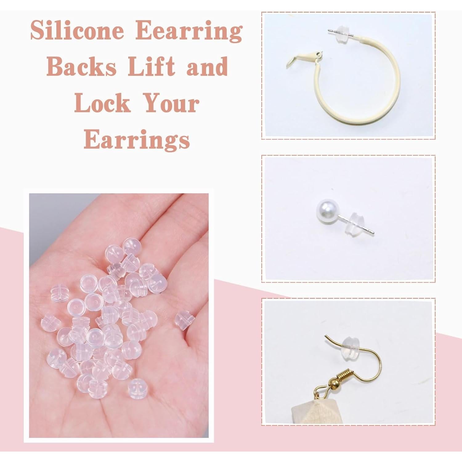 Respaldos de Aretes de Silicona KASBEE 12PCS Transparentes