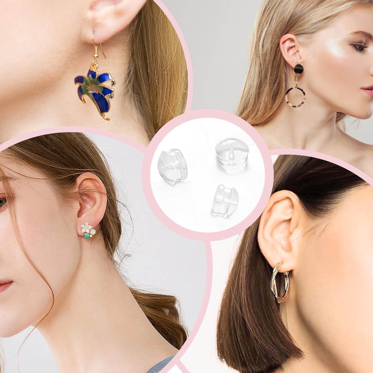 Respaldos de Aretes de Silicona KASBEE 12PCS Transparentes