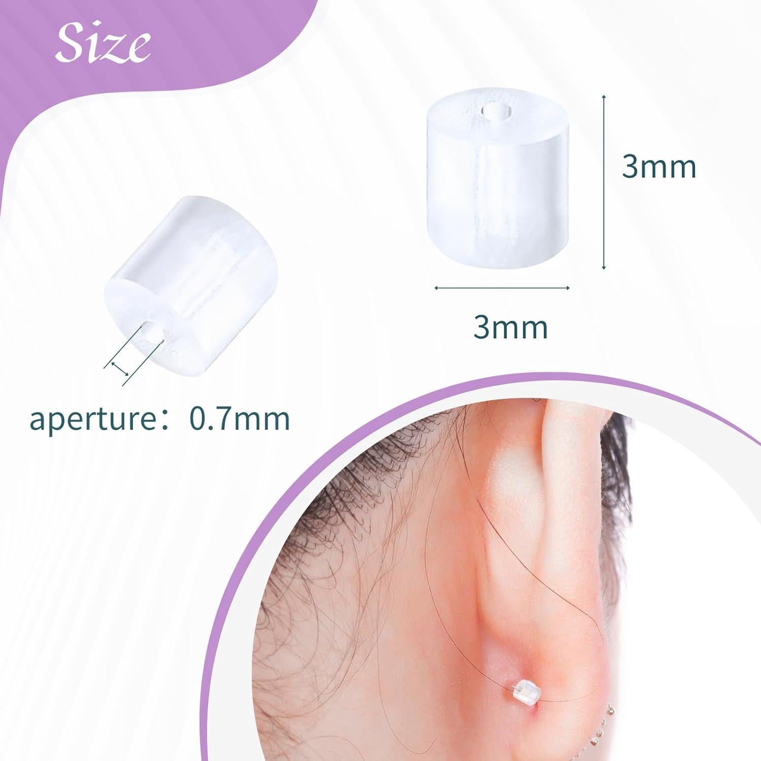 Frenos de Aretes KASBEE 200PCS Silicona Hipoalergénicos