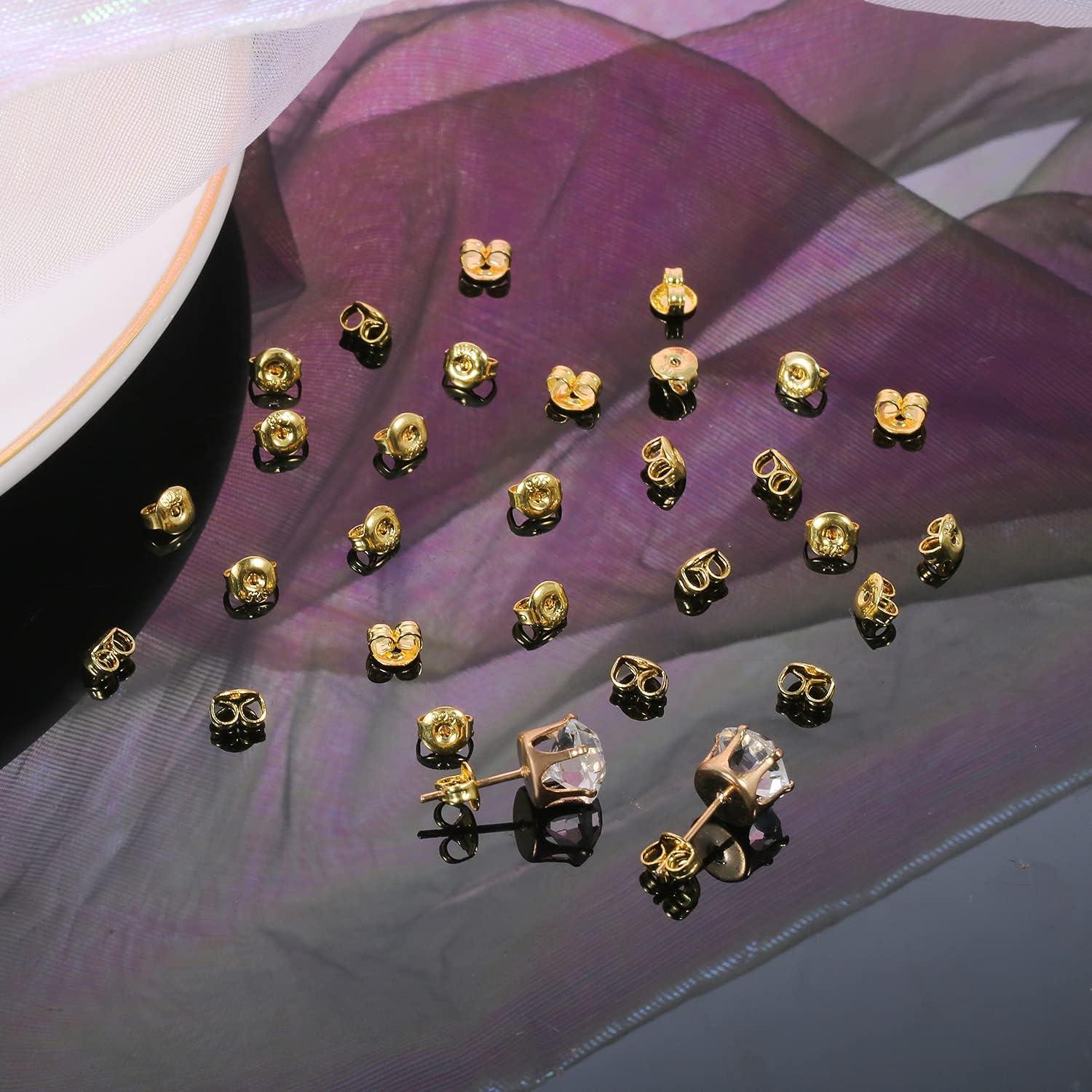 30 Respaldo de Pendientes Hipoalergénico KINBOM Oro 18K