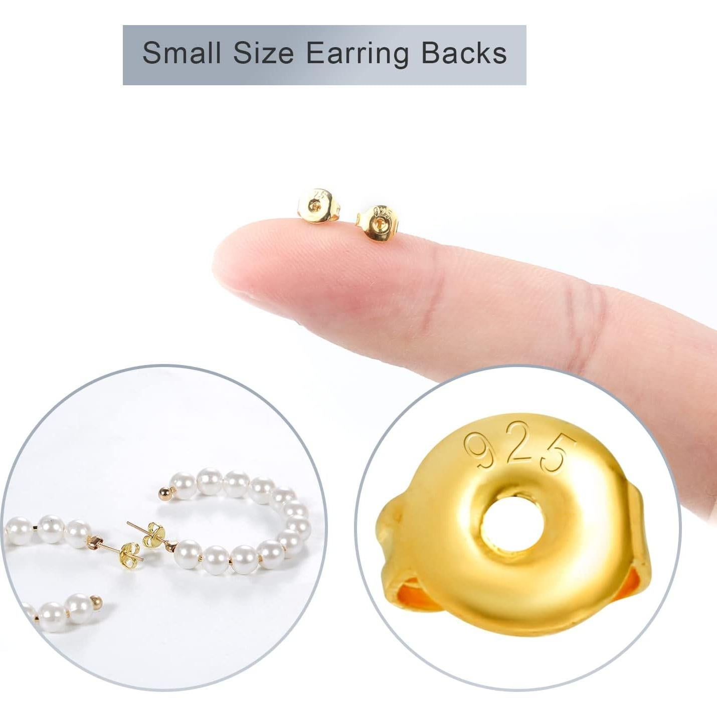 30 Respaldo de Pendientes Hipoalergénico KINBOM Oro 18K