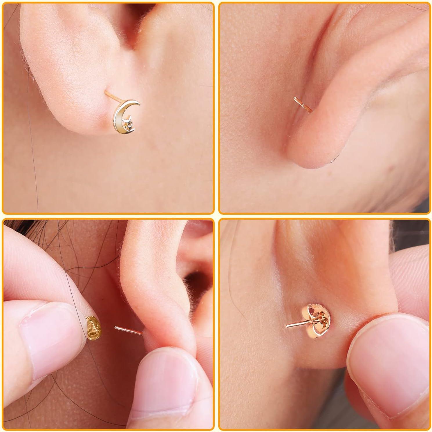 30 Respaldo de Pendientes Hipoalergénico KINBOM Oro 18K