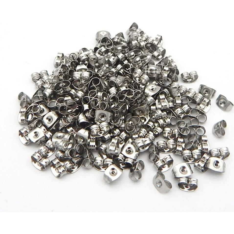 300 Piezas Respaldo de Aretes Mariposa Chunney Acero Inoxidable