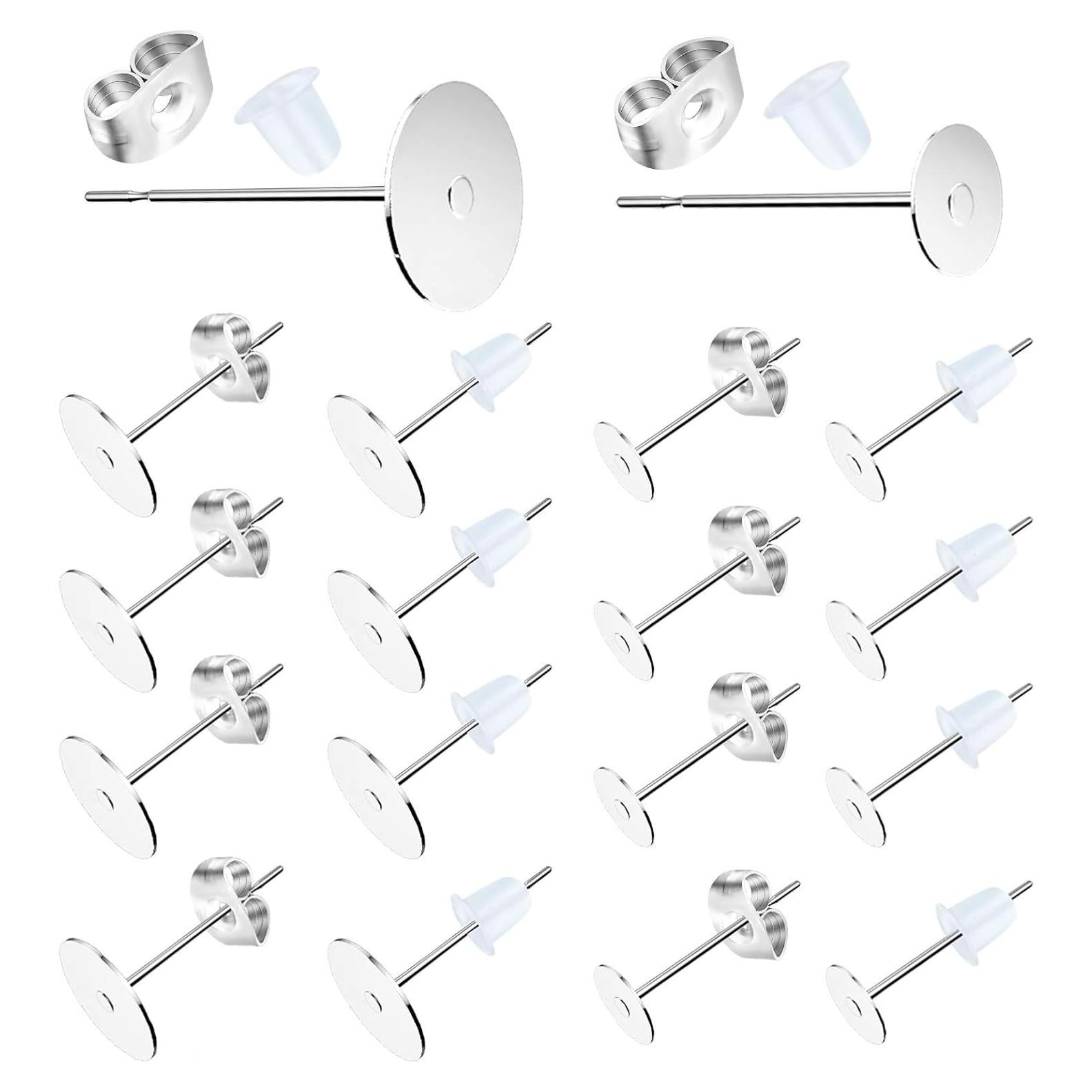 Pines de Aretes de Acero Inoxidable VERACT 500 Piezas 4mm 6mm