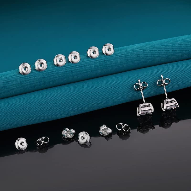 Resortes de Aretes Ajustables Catinee Plata Esterlina 6 Pares