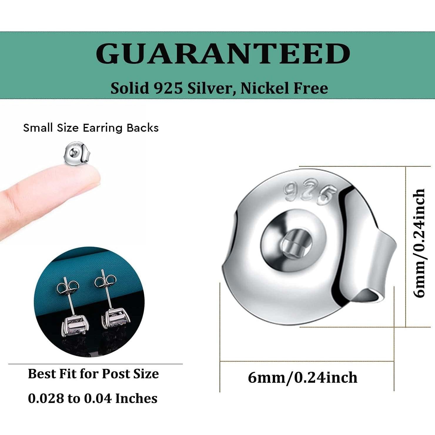 Resortes de Aretes Ajustables Catinee Plata Esterlina 6 Pares