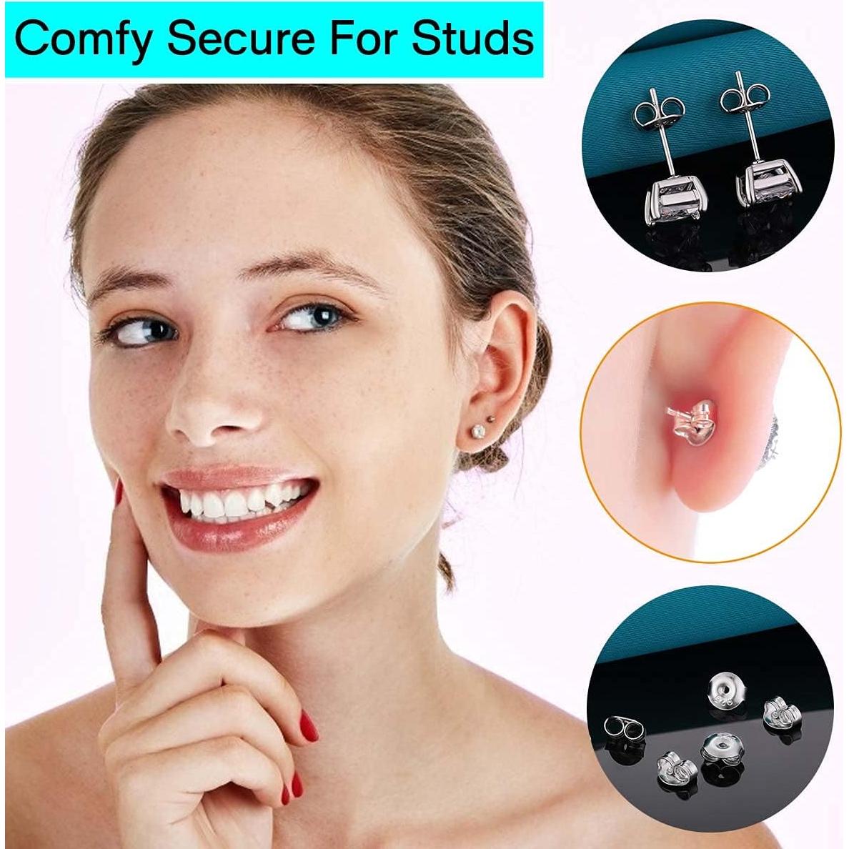 Resortes de Aretes Ajustables Catinee Plata Esterlina 6 Pares