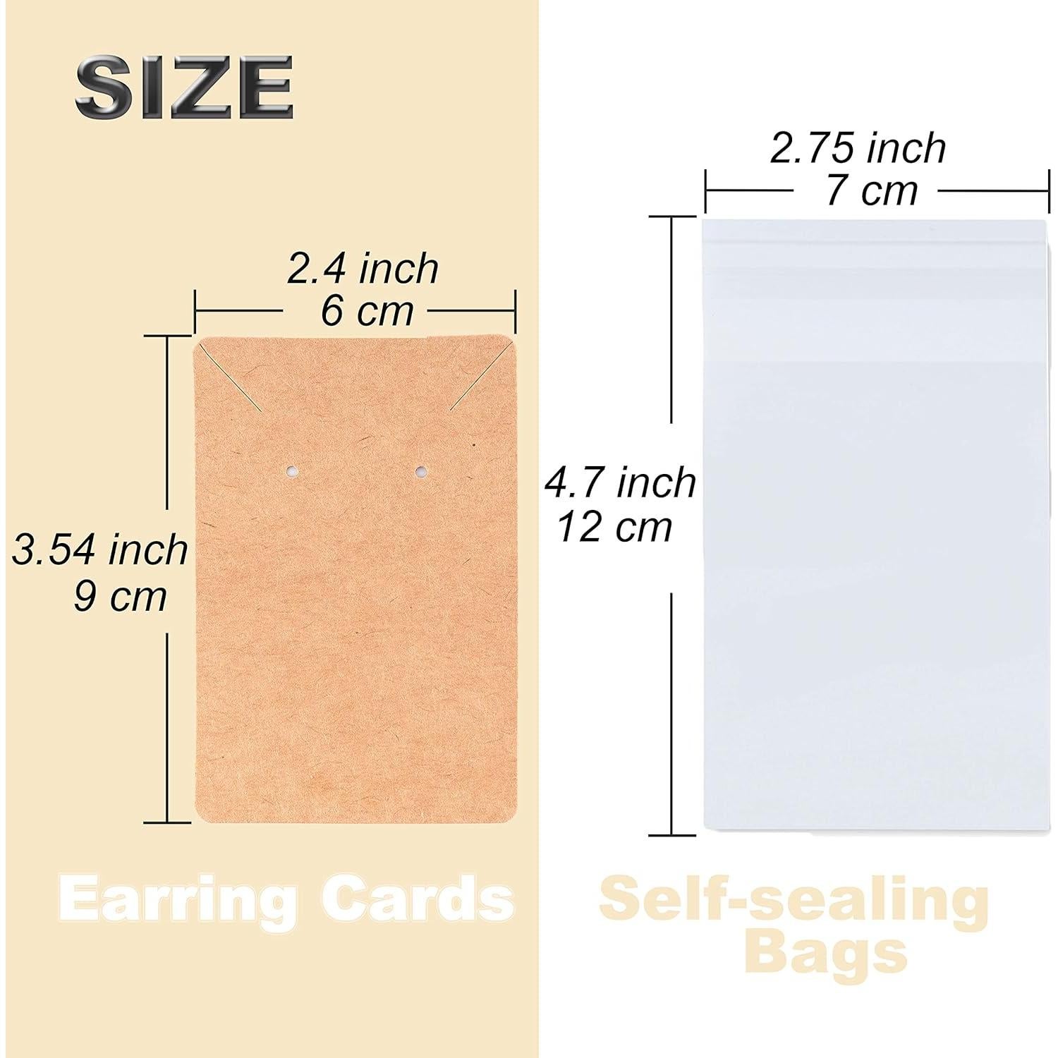 Set de Tarjetas para Pendientes BOOMIBOO - 100 Tarjetas, 200 Respaldo, 100 Bolsas