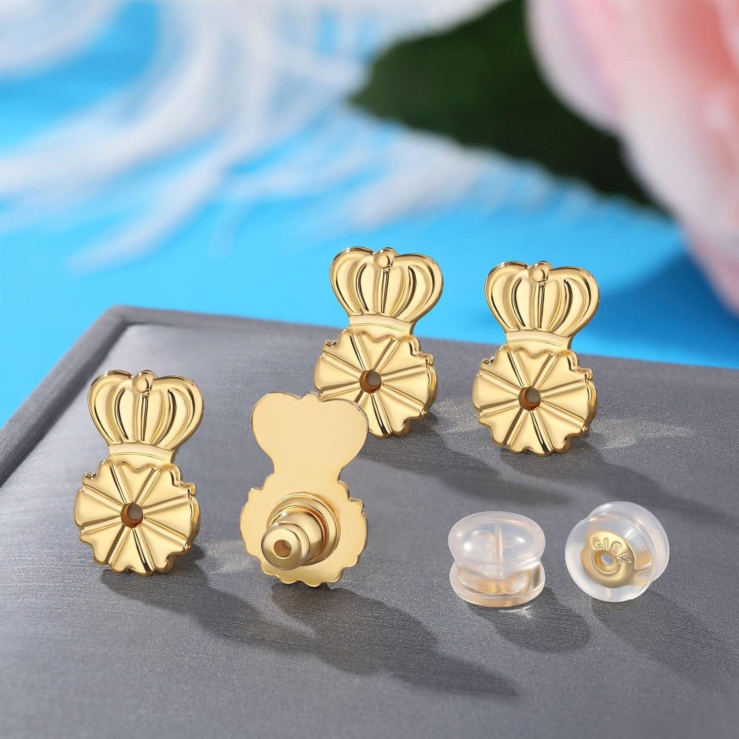 Respaldos de Pendientes FORMULEN Dorado 6 Piezas con Bloqueo