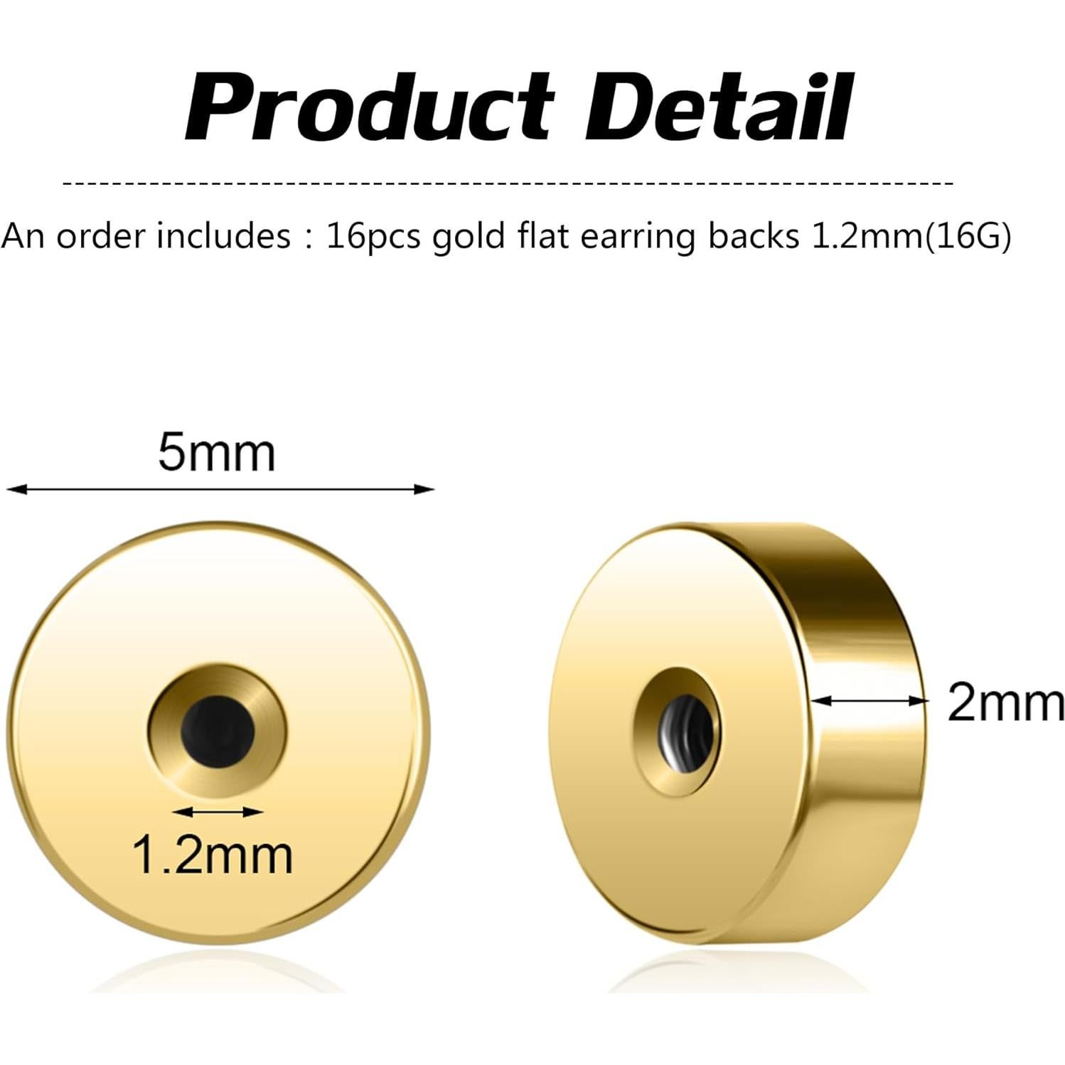 Soportes de Pendientes de Acero Inoxidable AOEDEJ 8 Pares 1.2mm