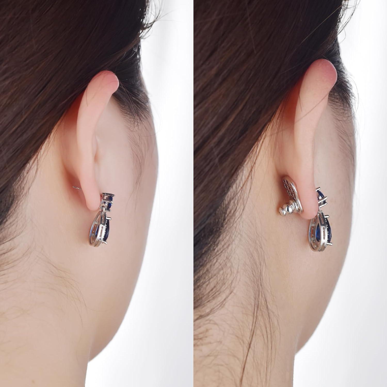 Respaldos Elevadores de Aretes JIACHARMED Oro Blanco 4 Piezas