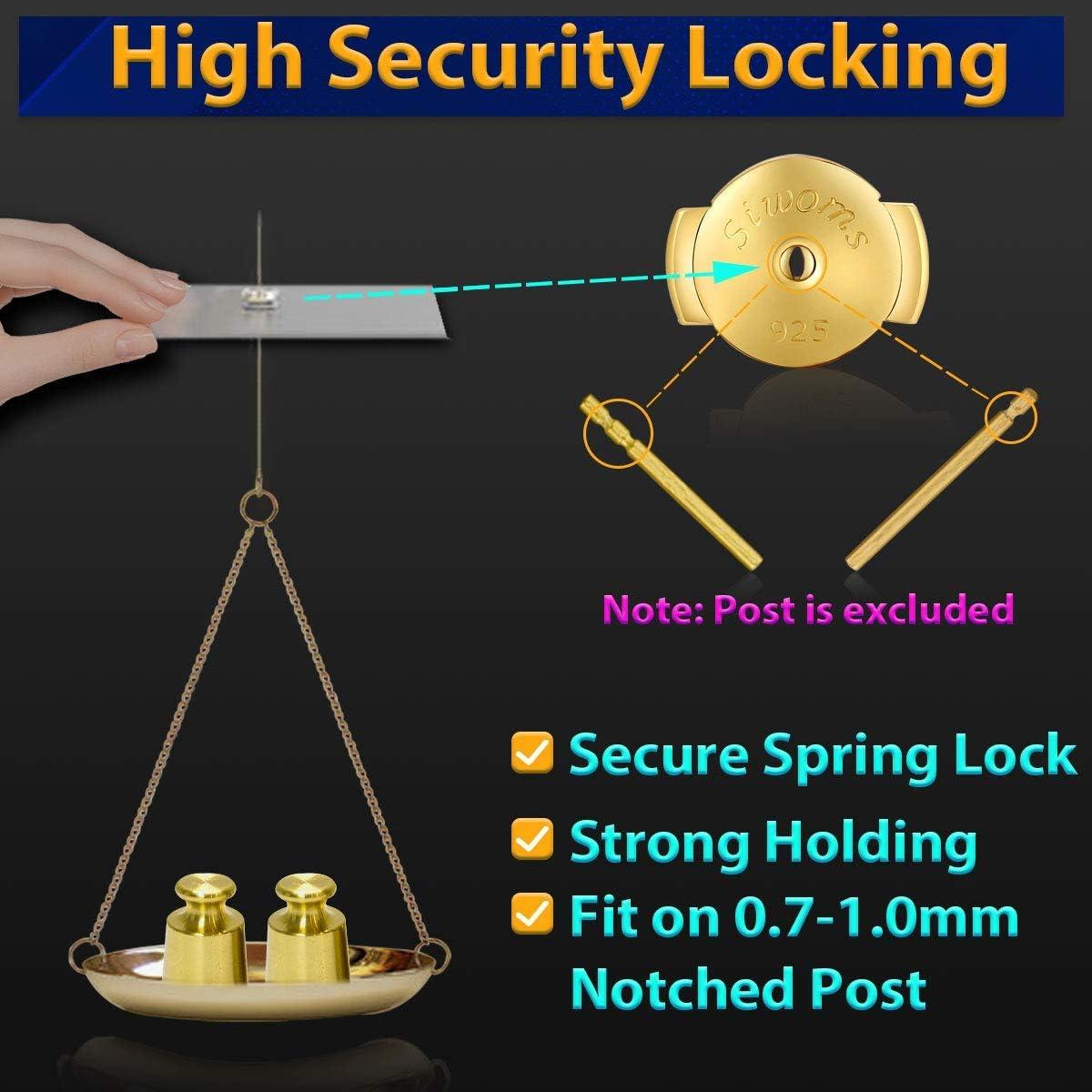 Respaldos de Aretes Hipoalergénicos Siwoms Oro 14K 8mm 4 Pairs