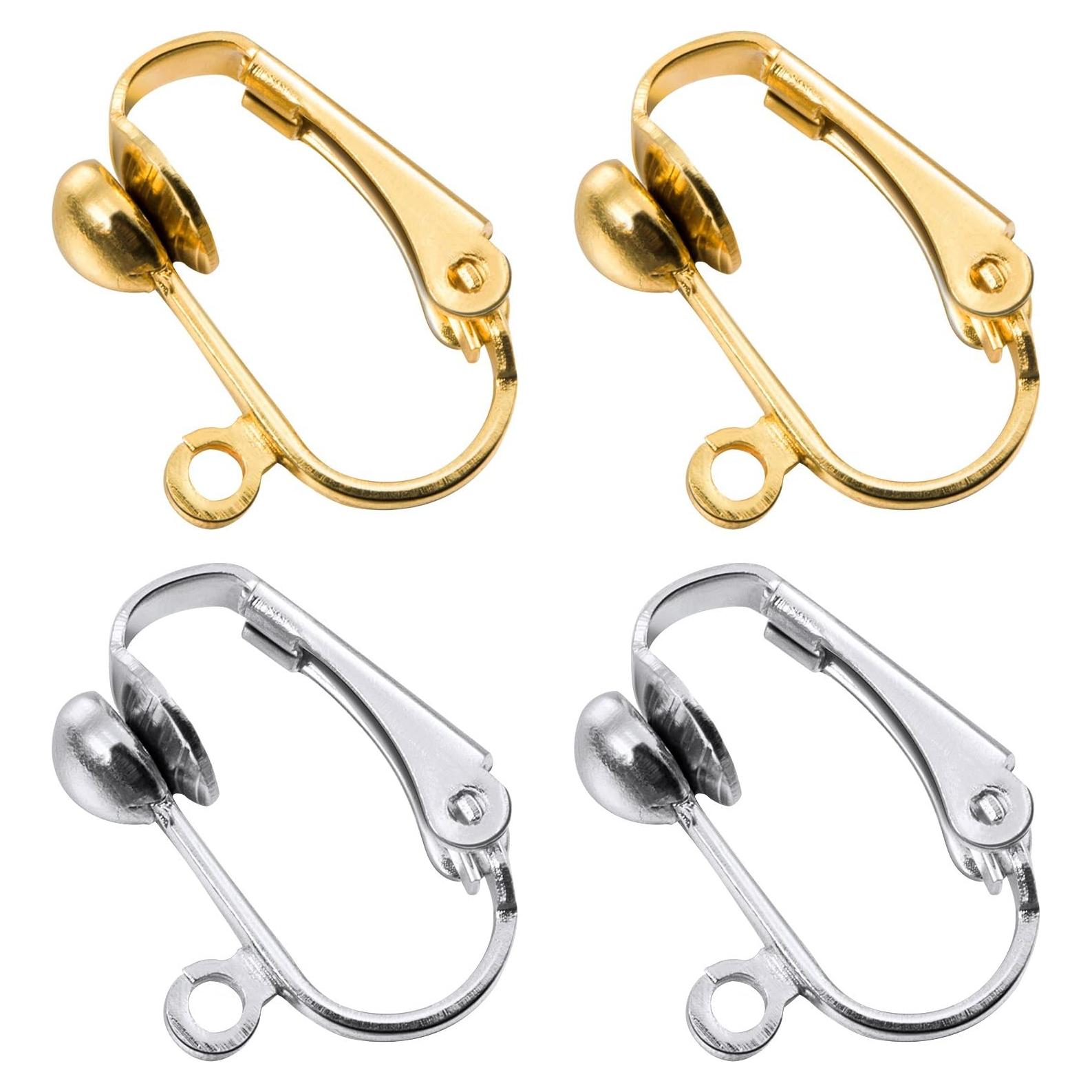 Convertidores de Pendientes Clip-on Bememo 36 Piezas Oro Plata