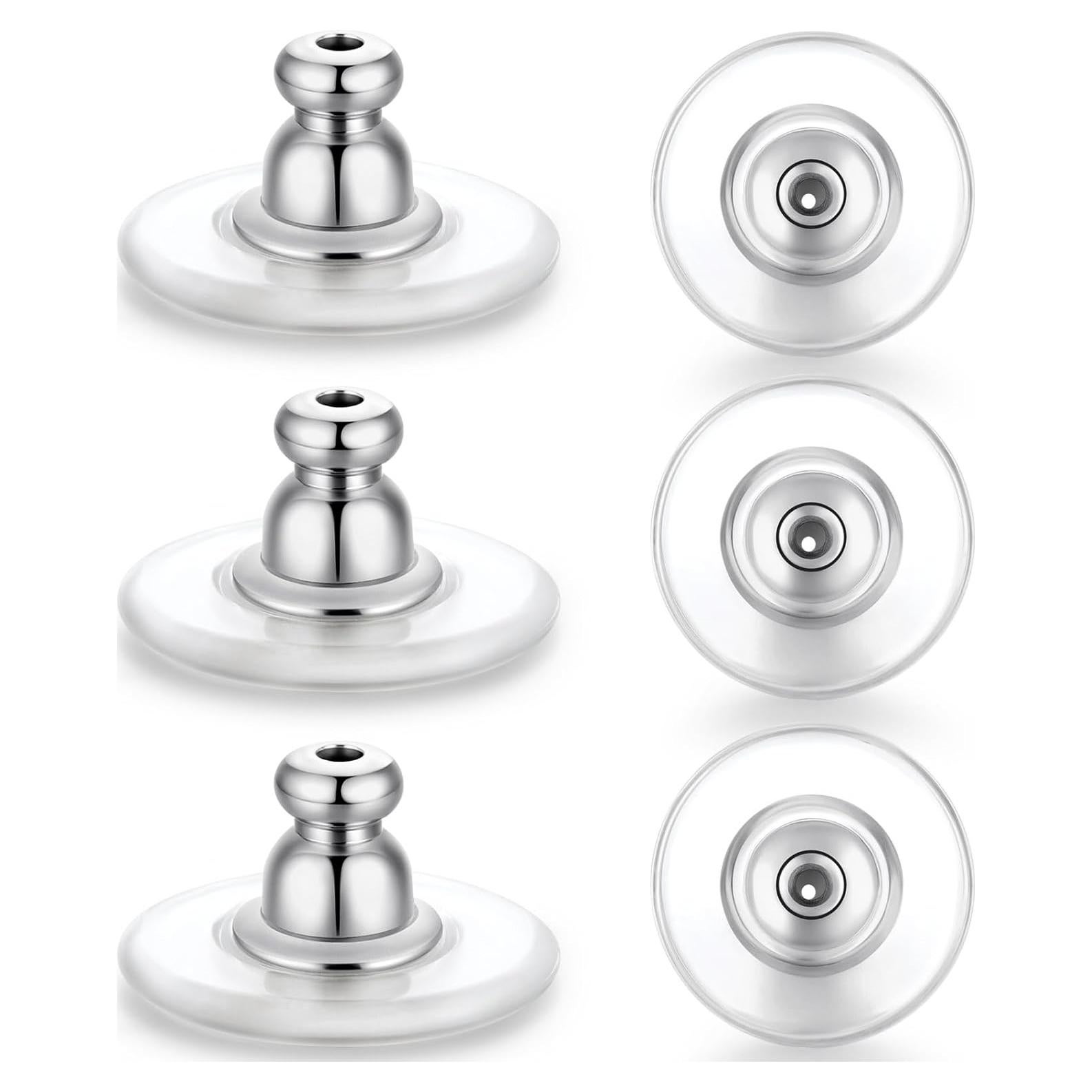 6 Piezas Respaldo de Aretes Grandes Formulen 12mm Hipoalergénico