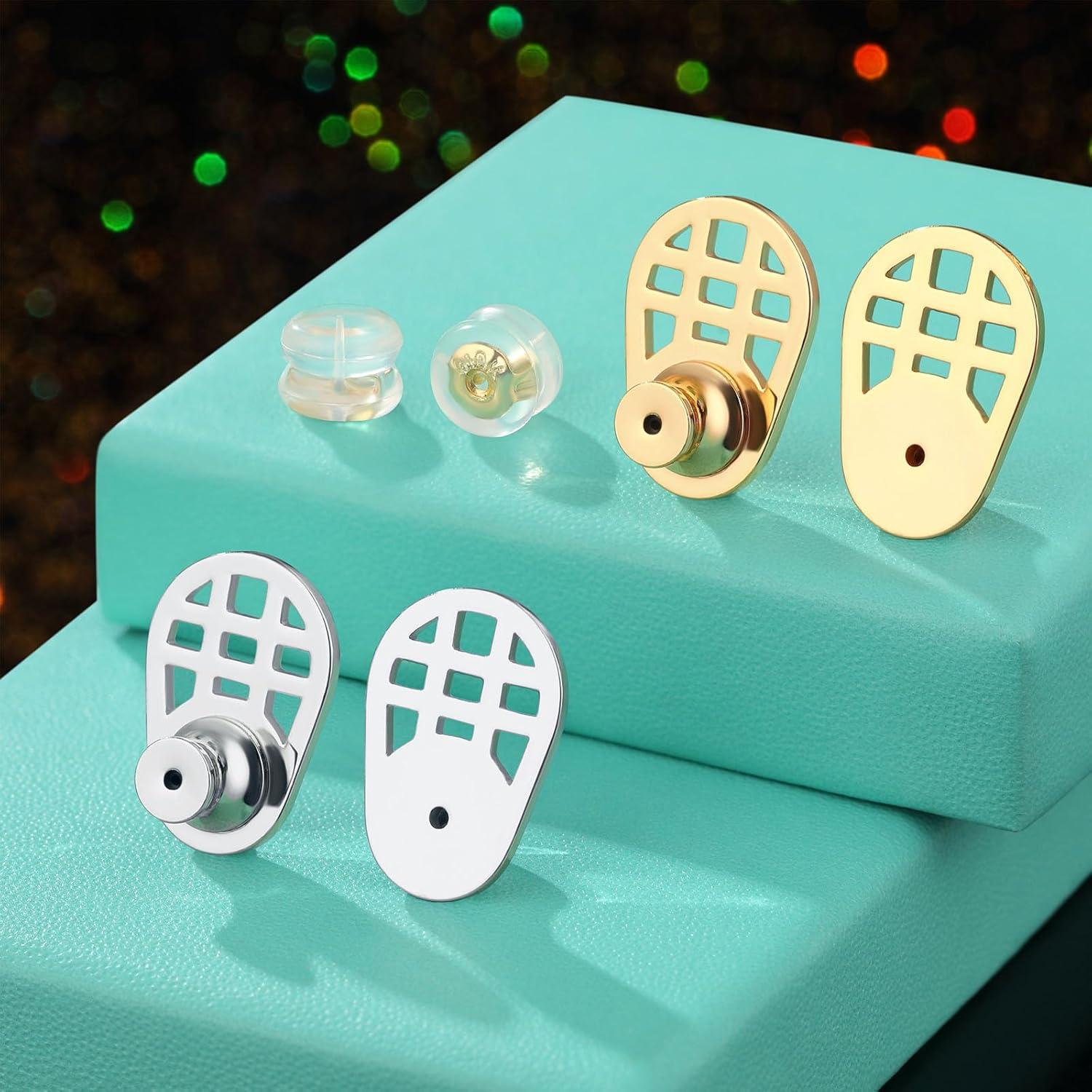 Respaldos de Pendientes Hazifes 12mm Bloqueo Hipoalergénicos 6 Pcs