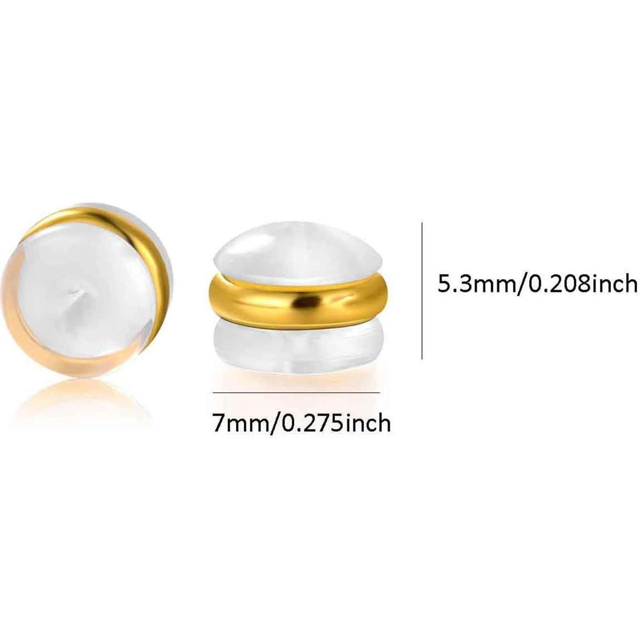 6 Pares de Respaldos de Aretes VOLUKA Hipoalergénicos Dorados