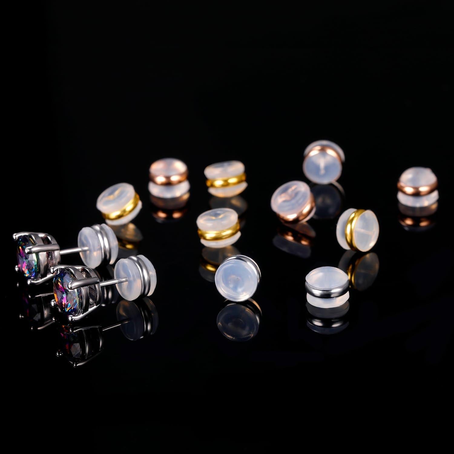 6 Pares de Respaldos de Aretes VOLUKA Hipoalergénicos Dorados