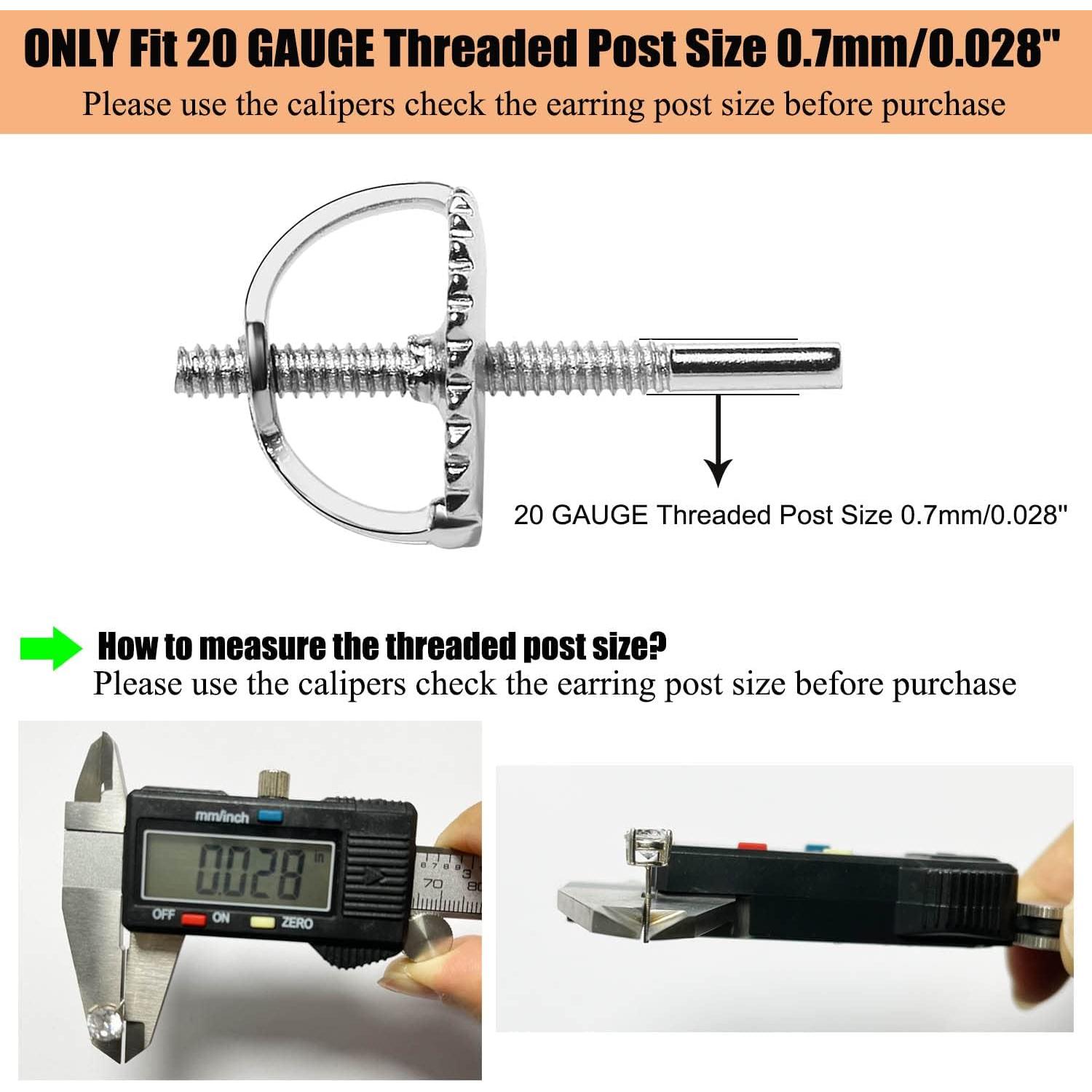 Tornillos de Respaldo para Aretes DELECOE 14K Oro 2 Pairs