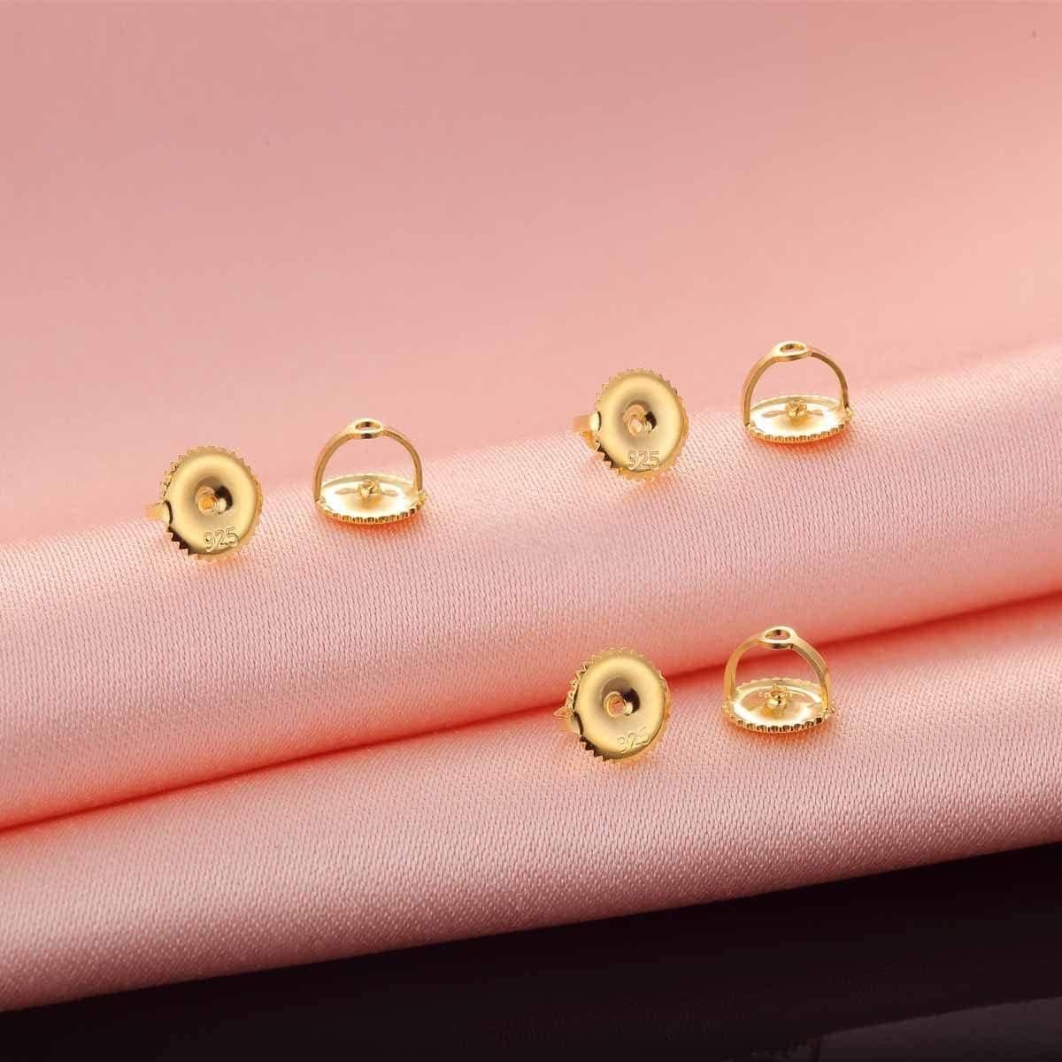 Tornillos de Respaldo para Aretes DELECOE 14K Oro 2 Pairs