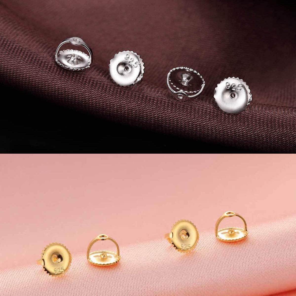 Tornillos de Respaldo para Aretes DELECOE 14K Oro 2 Pairs