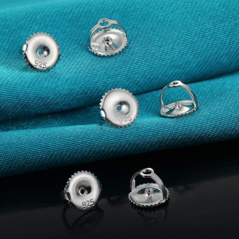 Respaldos de Aretes de Tornillo Catinee 2 Pares Plata 18K