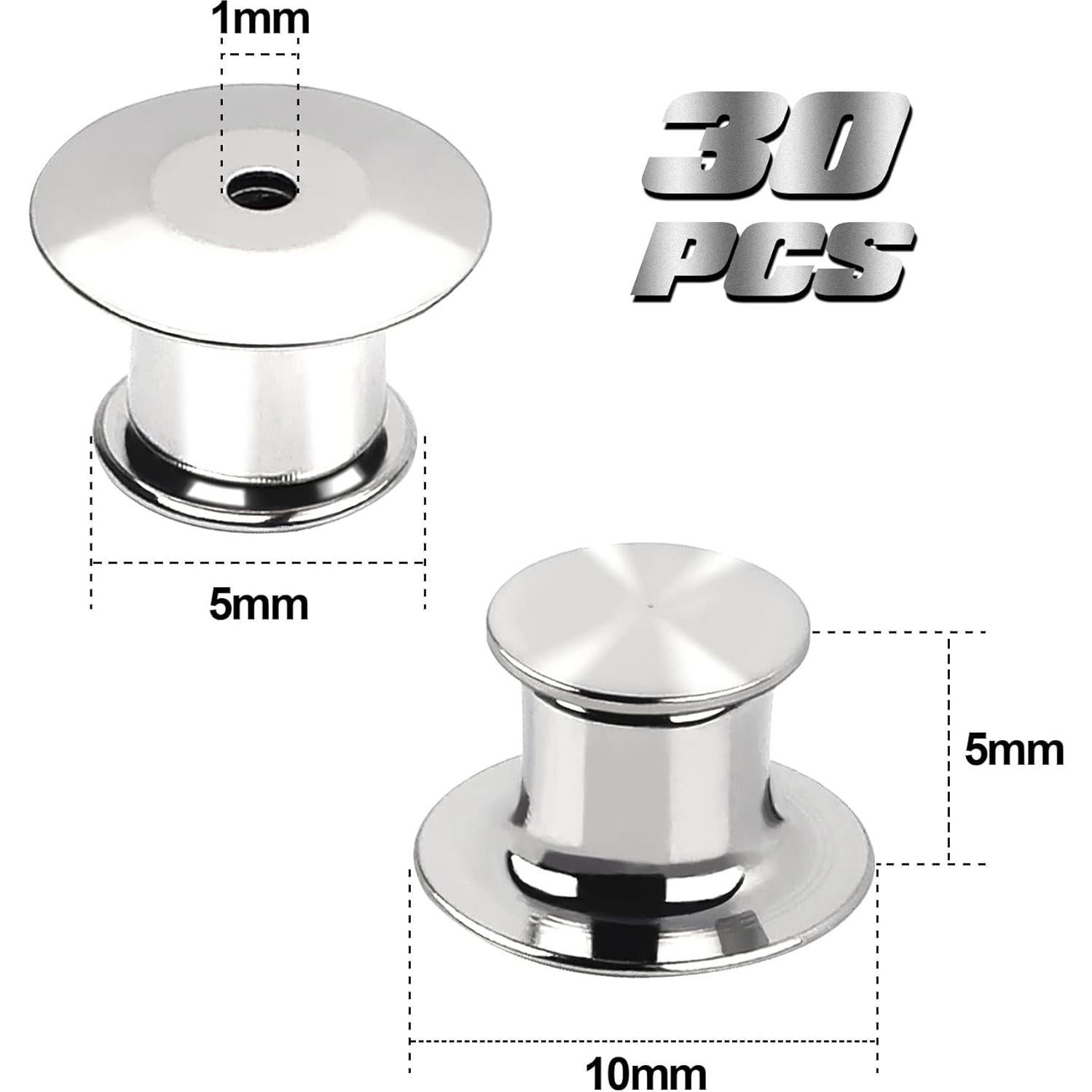 30 Sujetadores de Pin Metálicos DECYOOL Cobre Niquelado