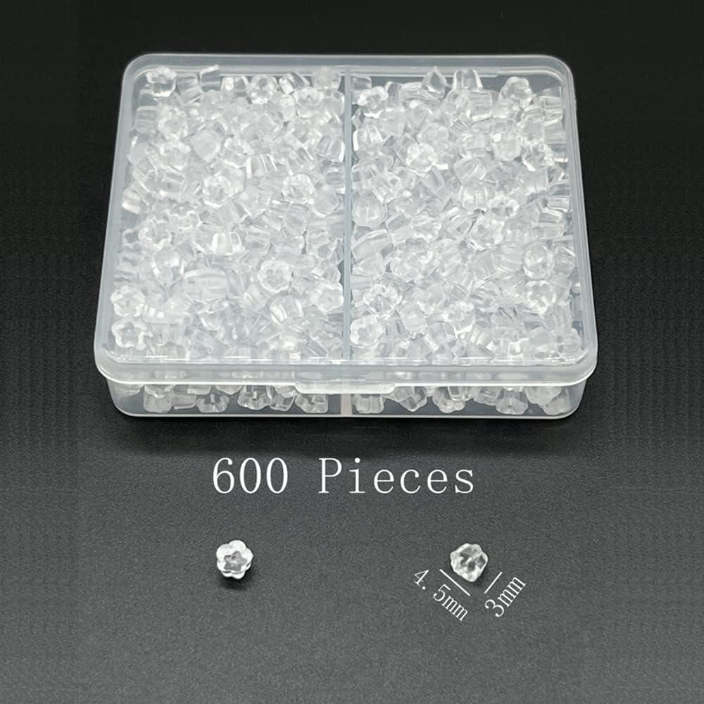Respaldo de Aretes de Silicona Transparente Chunney 600 Piezas