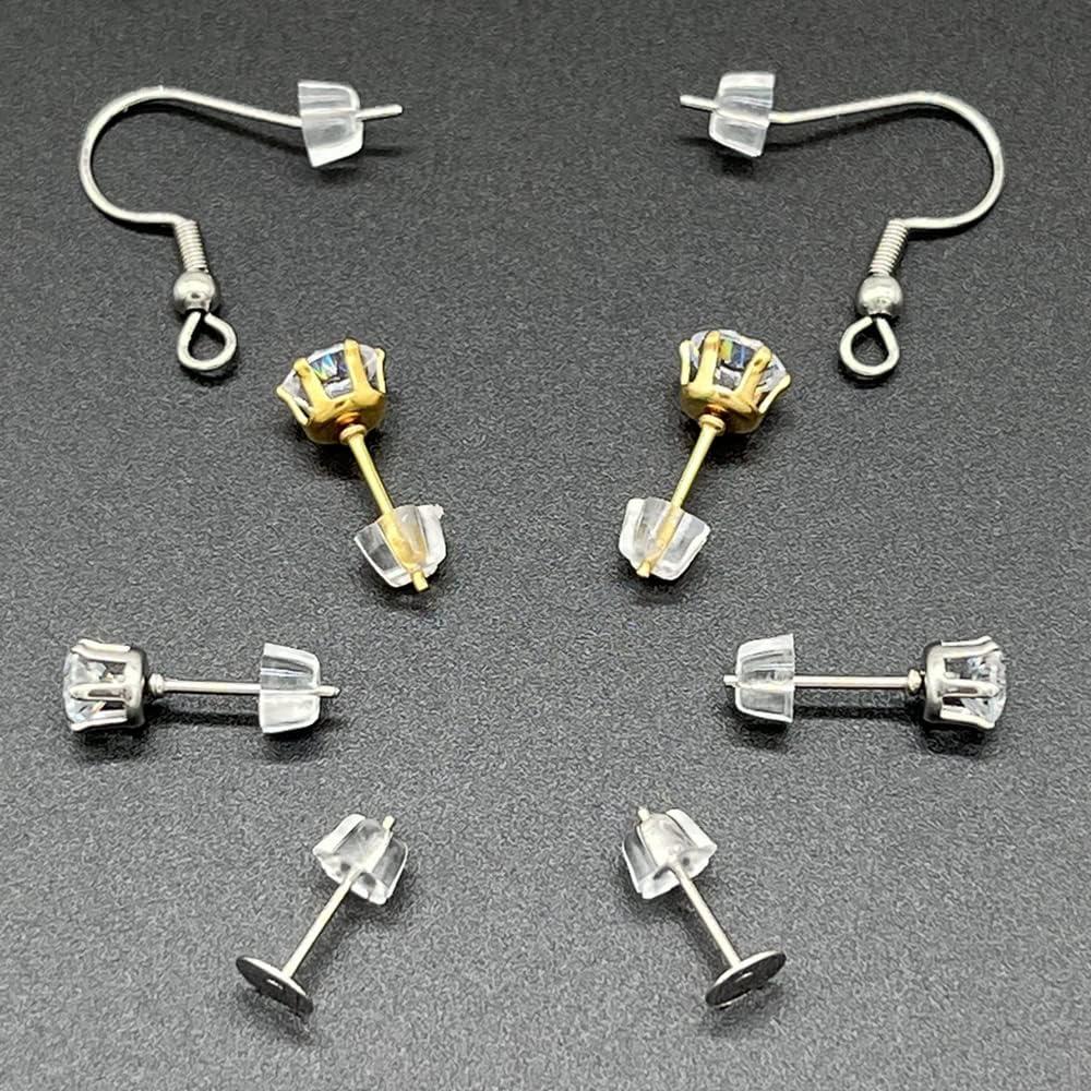 Respaldo de Aretes de Silicona Transparente Chunney 600 Piezas