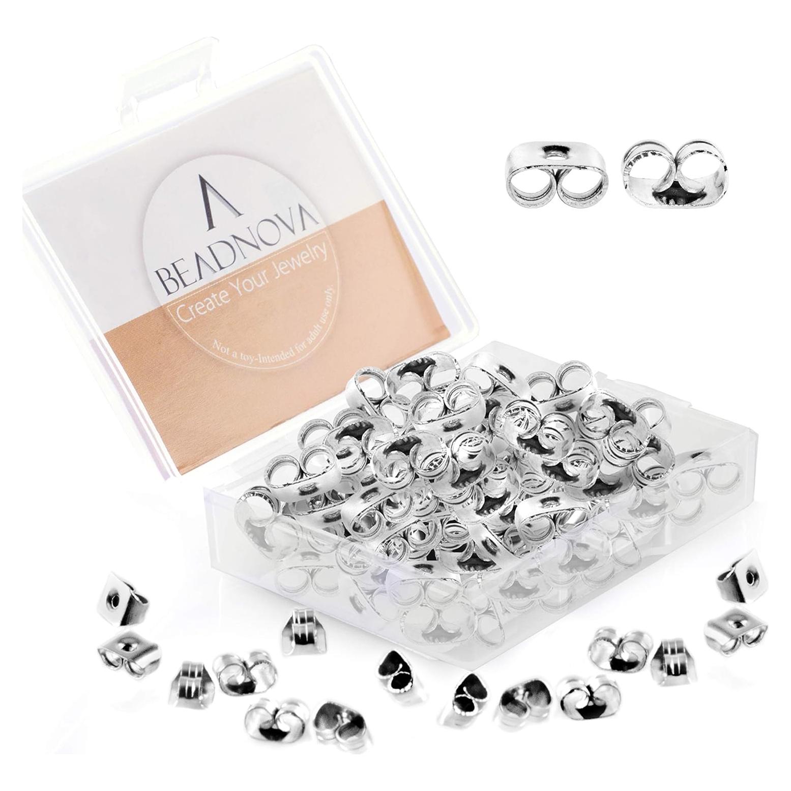 Respaldos de Aretes Hipoalergénicos BEADNOVA 120 pcs Acero Inoxidable