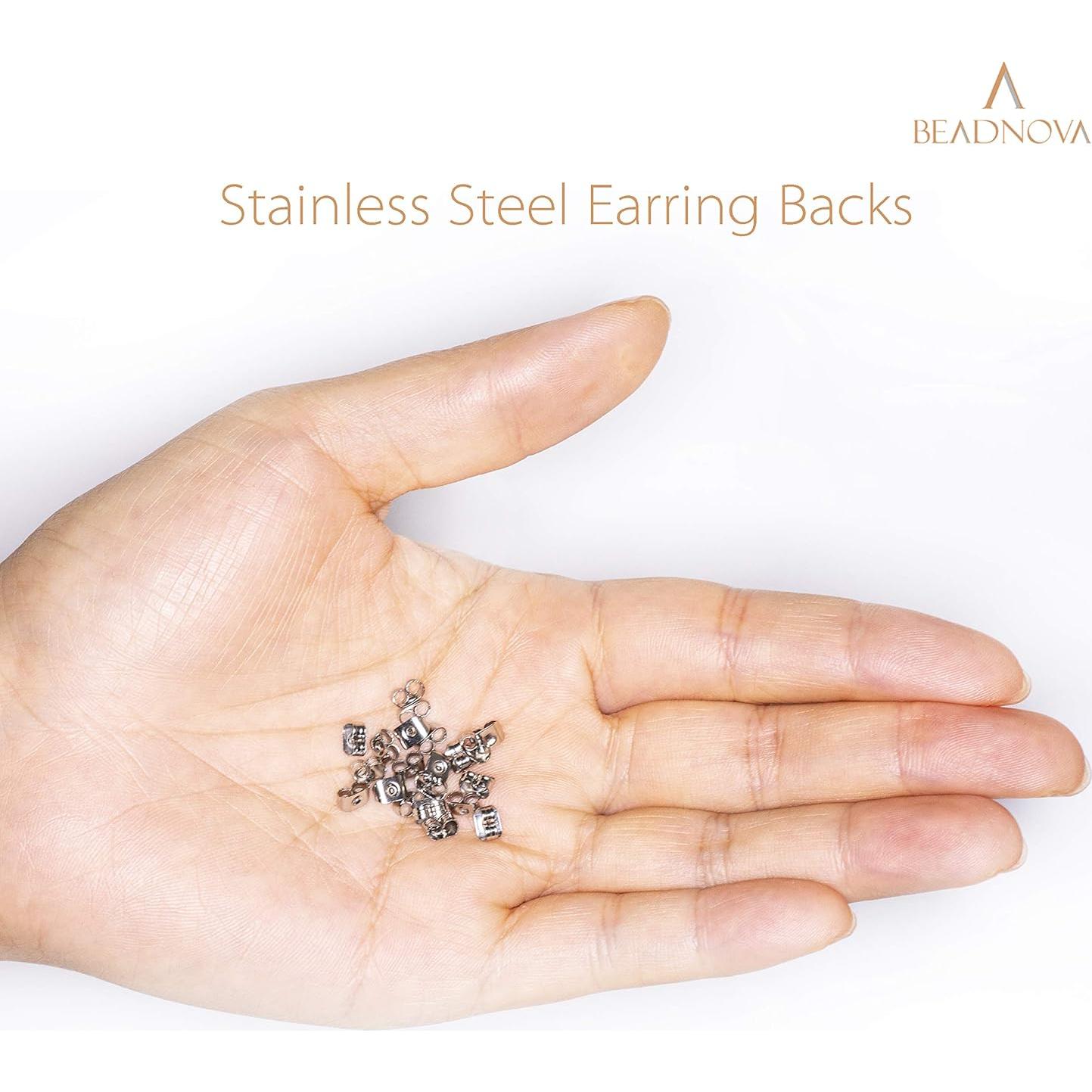 Respaldos de Aretes Hipoalergénicos BEADNOVA 120 pcs Acero Inoxidable