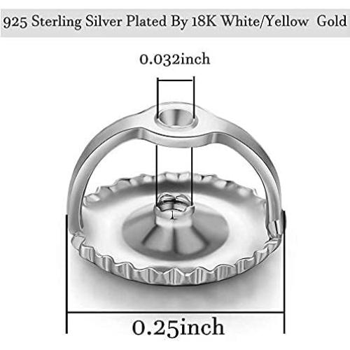 2 Pares de Respaldos de Aretes de Tornillo Kouley 6mm Hipoalergénicos