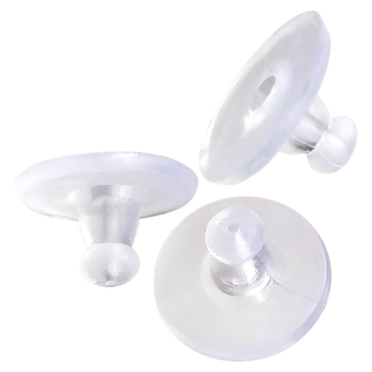 Resortes de Aretes de Silicona TTSAM - 100 Piezas Transparentes