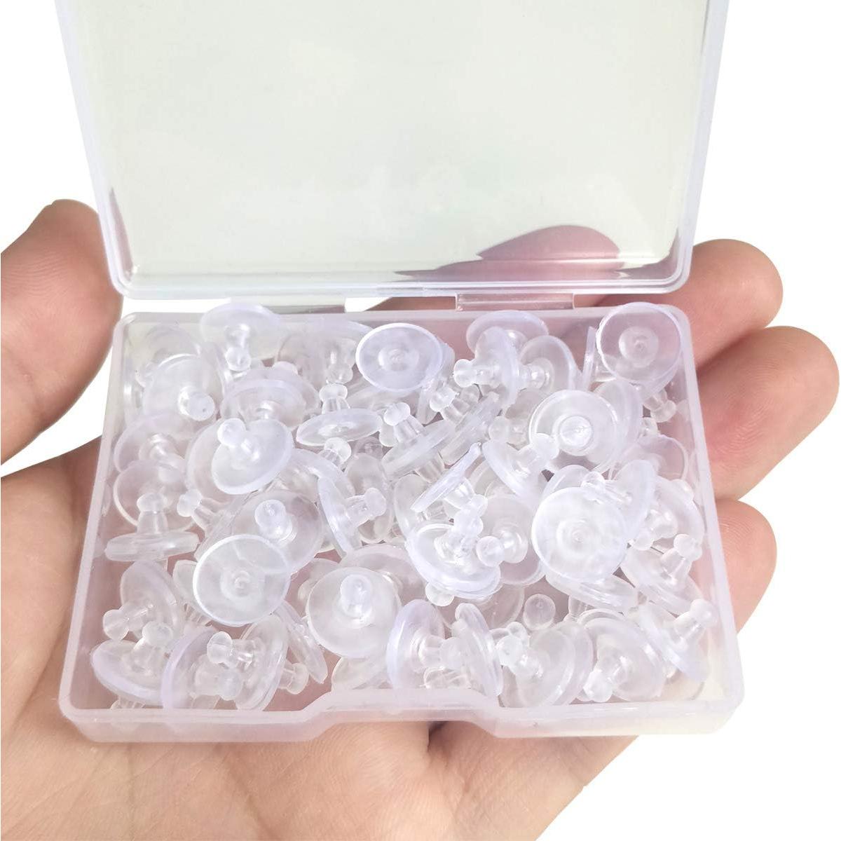 Resortes de Aretes de Silicona TTSAM - 100 Piezas Transparentes
