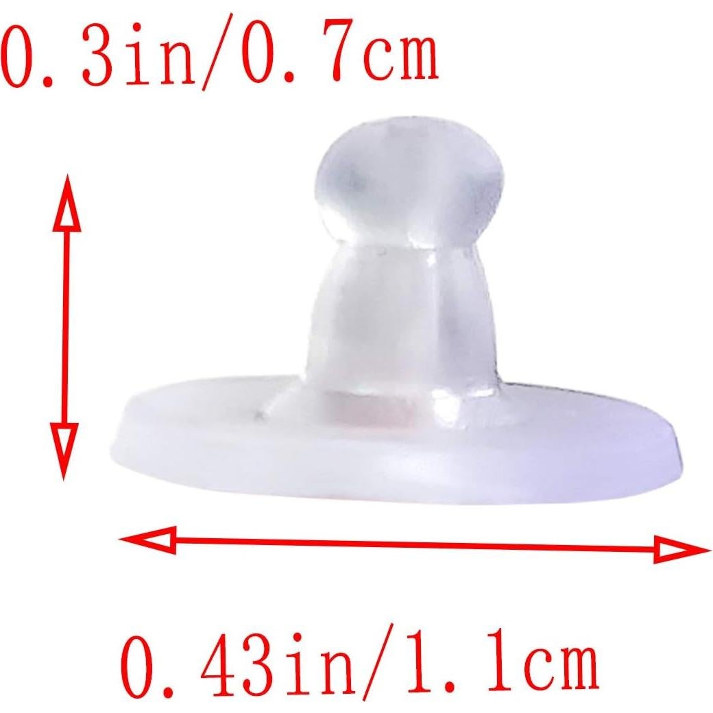 Resortes de Aretes de Silicona TTSAM - 100 Piezas Transparentes