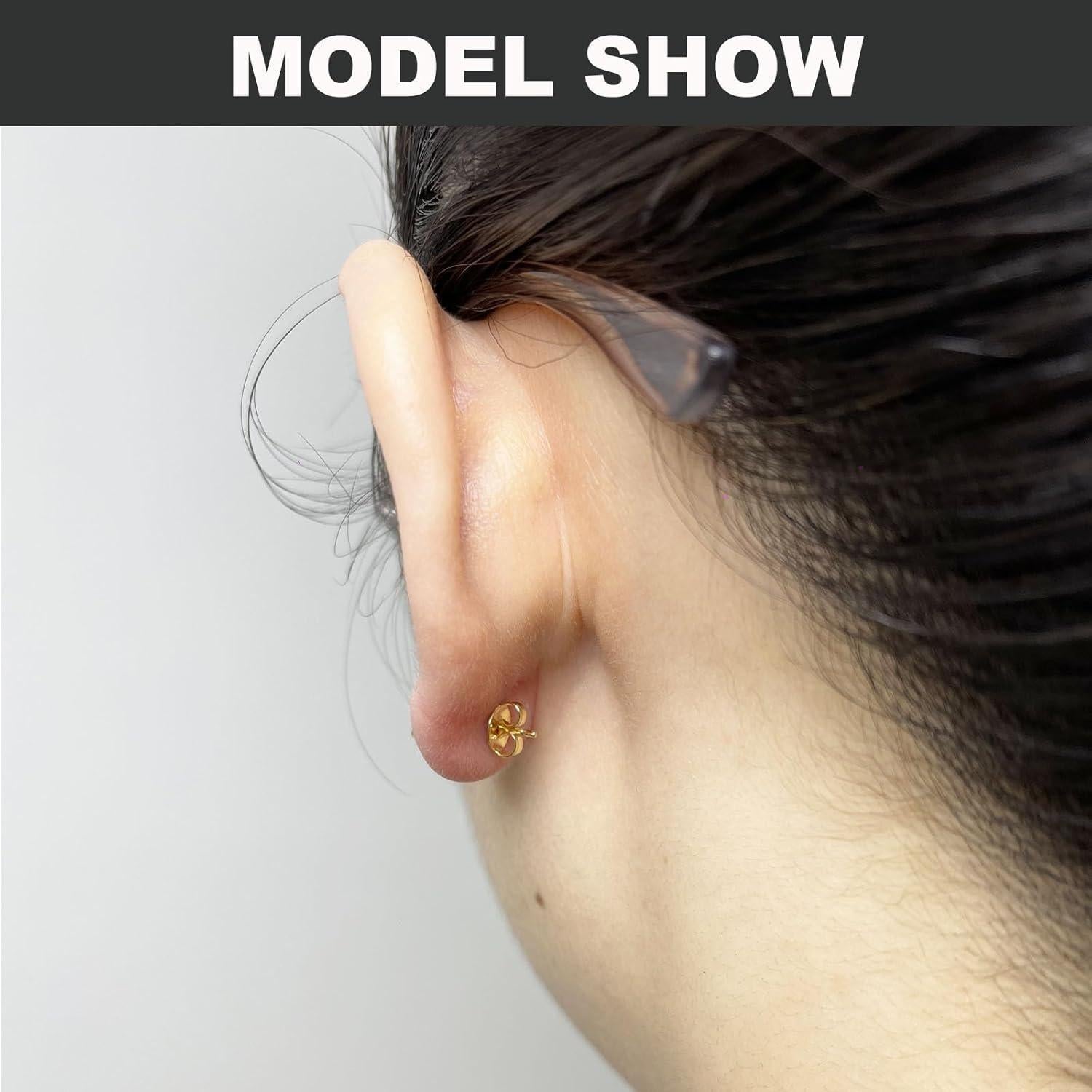 Respaldo Hipoalergénico para Aretes de Plata Baño Oro 14K - 12 Pcs