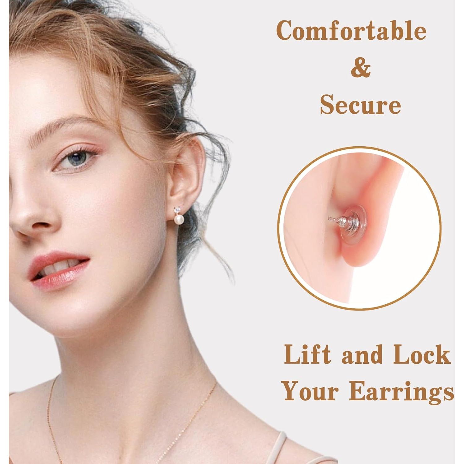 Resortes para Aretes KASBEE 120PCS Hipoalergénicos Dorado Plateado