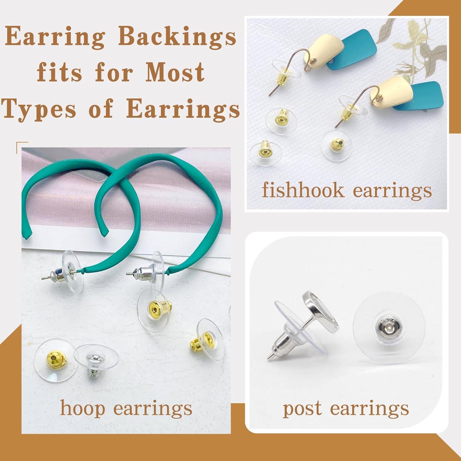 Resortes para Aretes KASBEE 120PCS Hipoalergénicos Dorado Plateado