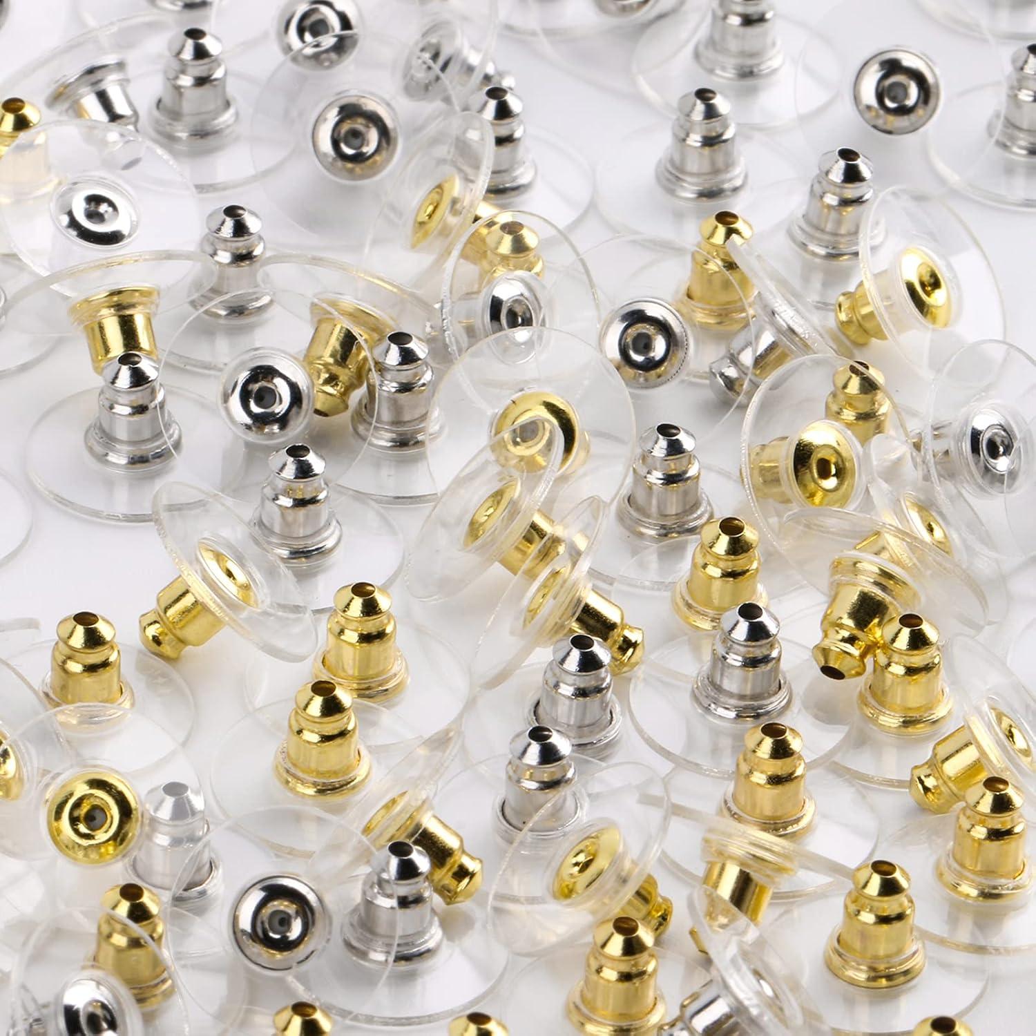 Resortes para Aretes KASBEE 120PCS Hipoalergénicos Dorado Plateado