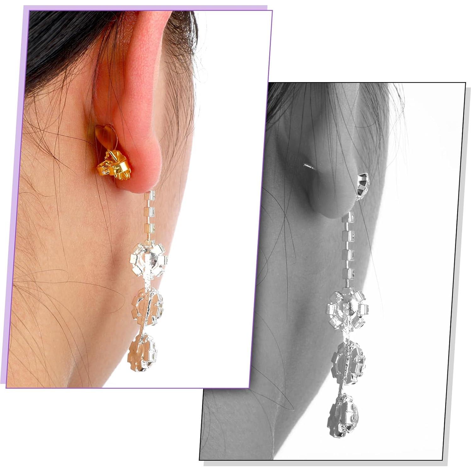 4 Pares de Respaldos Elevadores para Pendientes HJZHII - Plata y Oro