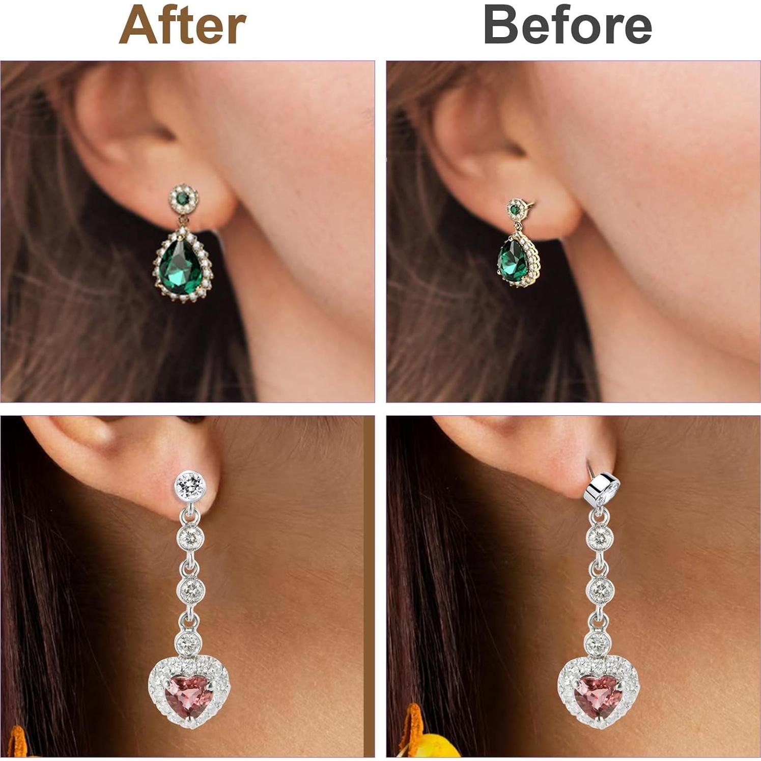 4 Pares de Respaldos Elevadores para Pendientes HJZHII - Plata y Oro