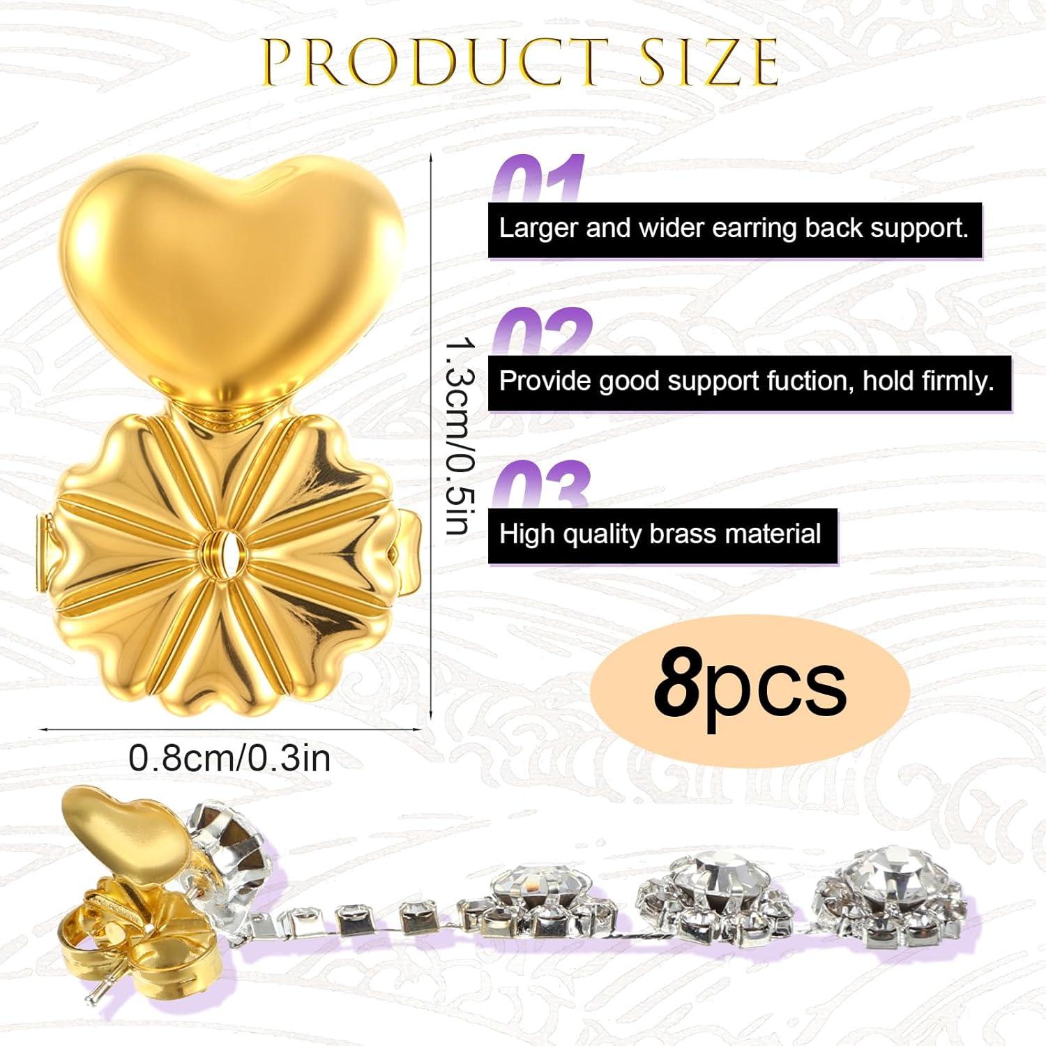 4 Pares de Respaldos Elevadores para Pendientes HJZHII - Plata y Oro